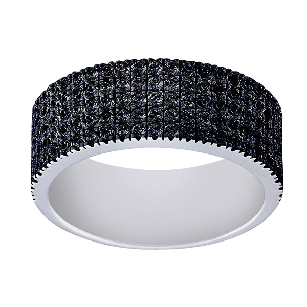 Rho. sølv ring ADINANOR m/ 5 rk. sorte cz. Str.56, från Joanli Nor