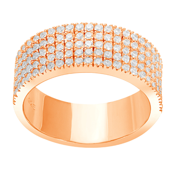 Rosaforgyldt ring ADINANOR 5 rækker cz. Str.56, från Joanli Nor