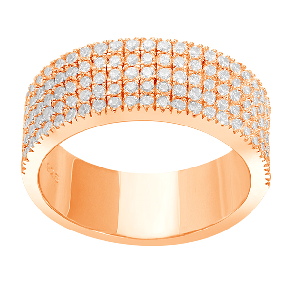 Rosaforgyldt ring ADINANOR 5 rækker cz. Str.56, från Joanli Nor