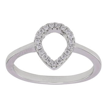 Rhd. sølv ring ALAINENOR cz. dråbe 10mm* Str.48, från Joanli Nor
