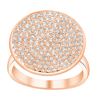 Rosafg. sølv ring 19mm ABBIENOR m pavé cz.* Str.50, från Joanli Nor