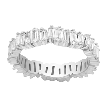 Rhd. sølv ring AGGANOR m/ baguette cz* Str.58, från Joanli Nor
