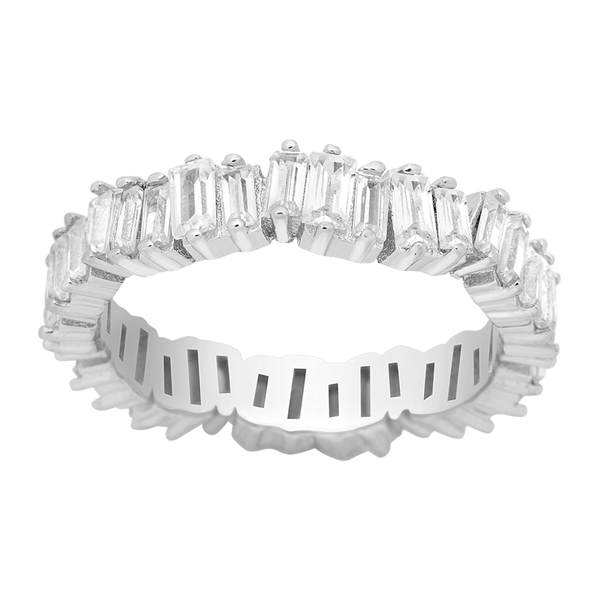 Rhd. sølv ring AGGANOR m/ baguette cz* Str.60, från Joanli Nor