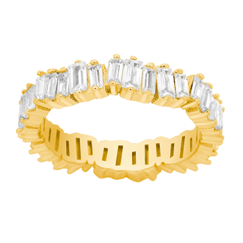 Forgyldt sølv ring AGGANOR m/ baguette cz* Str.58, från Joanli Nor