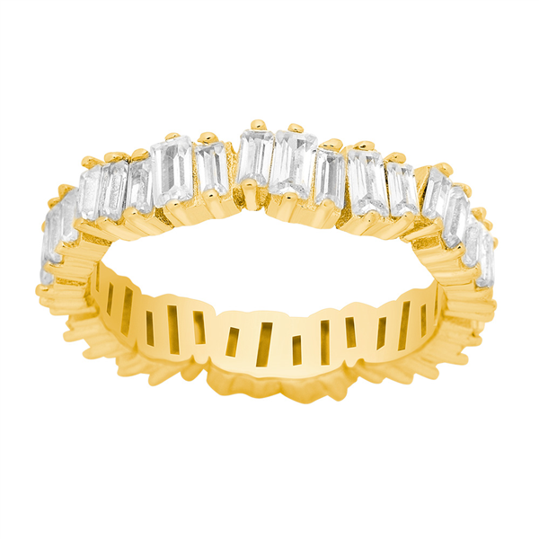 Forgyldt sølv ring AGGANOR m/ baguette cz* Str.60, från Joanli Nor