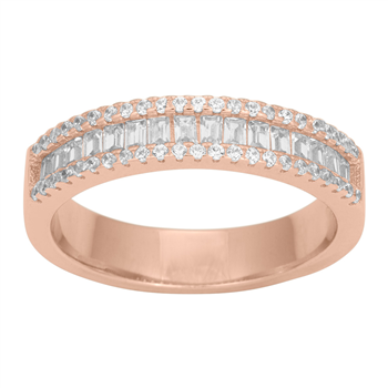 Rosaforg. sølv ring AGGANOR baguette 5mm Str.50, från Joanli Nor