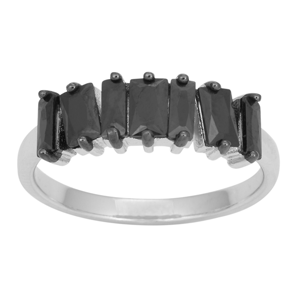 Rhd. sølv ring AGGANOR baguette m. cz 7stk* Str.60, från Joanli Nor