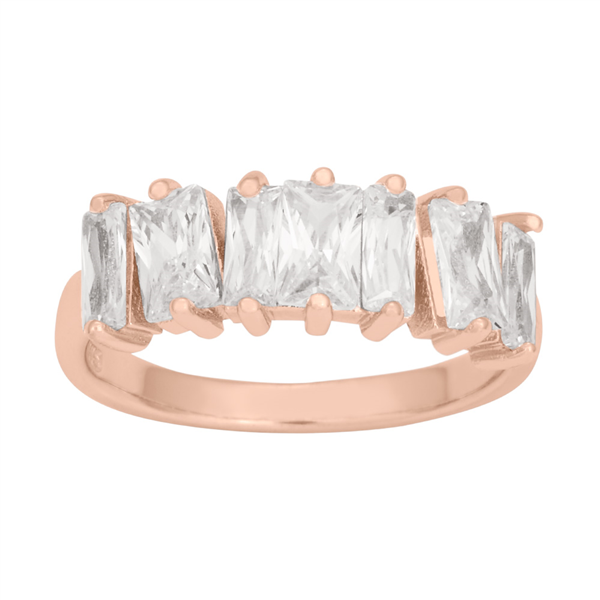 Rosa  Fg sølv ring AGGANOR baguette 7stk Str.54, från Joanli Nor