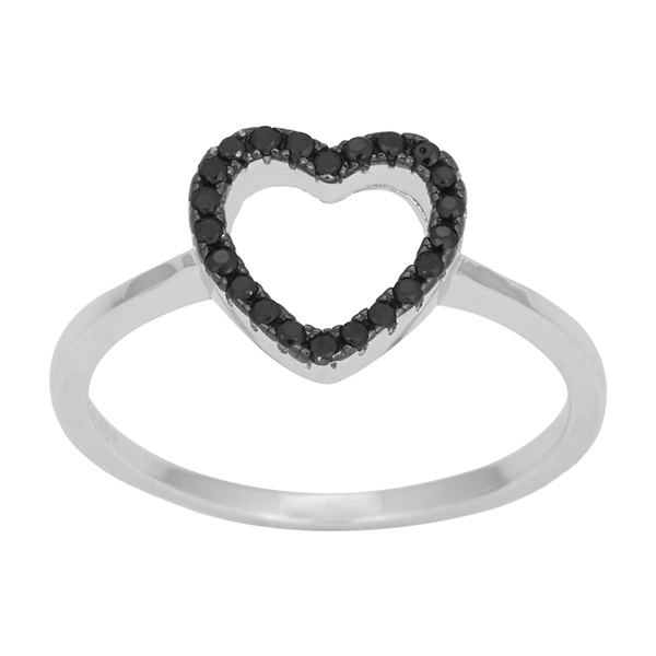 Rhd. sølv ring AIDANOR m/hjerte og cz 11mm Str.58, från Joanli Nor