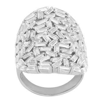 Rhd. sølv ring AGGANOR med baguette cz 30mm Str.58, från Joanli Nor