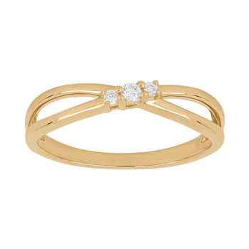 14kt. guldring m/dia 0.06ct W/SI, från Siersbøl