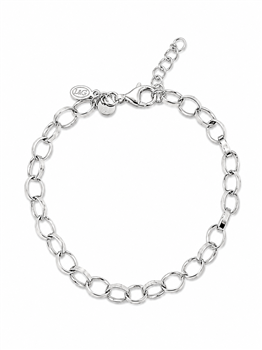 Armbånd sølv rhodineret ovale led, från L&G