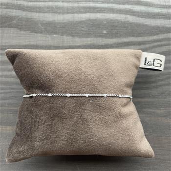 Ankelkæde sølv rh. small shine/panzer, från L&G