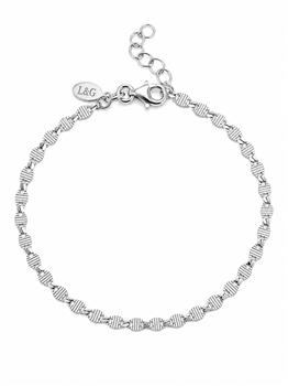 Armbånd sølv rhodineret rille, från L&G