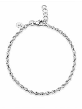 Armbånd sølv rhodineret snoet, från L&G