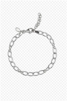 Armbånd sølv rhodineret åben oval, från L&G