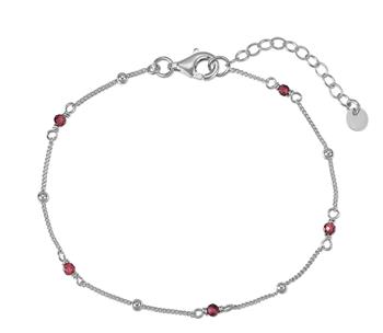 Armbånd sølv rhodineret med granat, från L&G