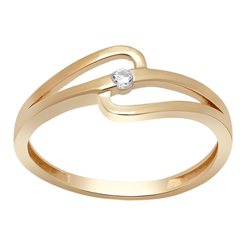 8kt. guldring m/tråde og cz, från Siersbøl