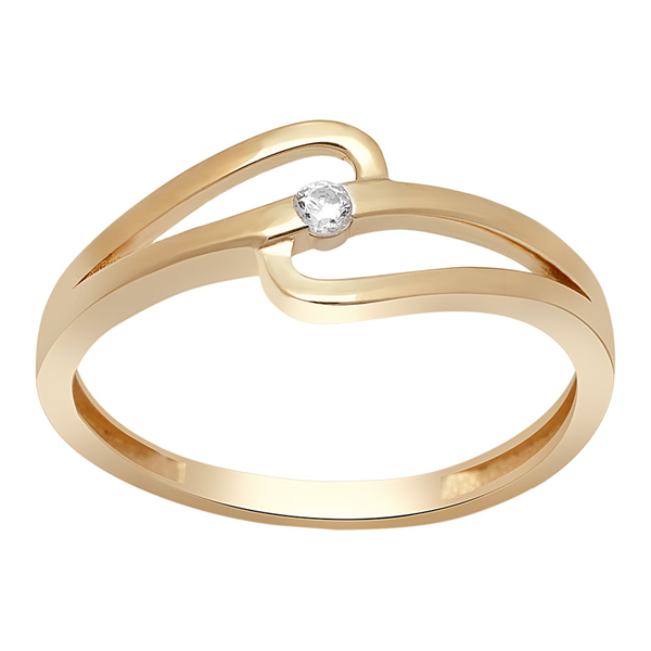 8kt. guldring m/tråde og cz, från Siersbøl