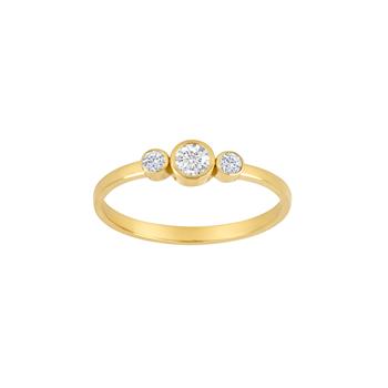 8kt. guldring m/3 cz i rørfatning, från Siersbøl