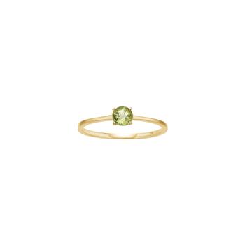 14kt. guldring m. 4mm peridot, från Siersbøl