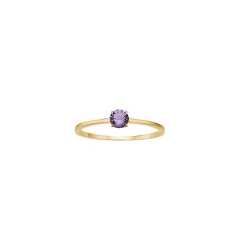 14kt. guldring m. 4mm ametyst, från Siersbøl