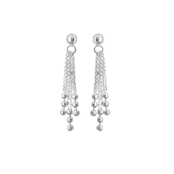 SØLV ØREHÆNGER M/STIK. KÆDER M/KUGLER, från Aagaard