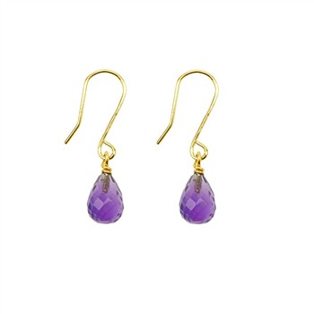 14k Earring w.Faceted Amethyst 14 karat, från San - Links of Joy