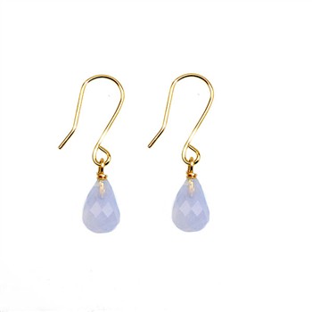 14K Earrings w.Faceted Chalcedony 14karat , från San - Links of Joy