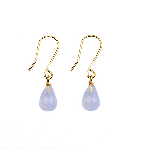 14K Earrings w.Faceted Chalcedony 14karat , från San - Links of Joy