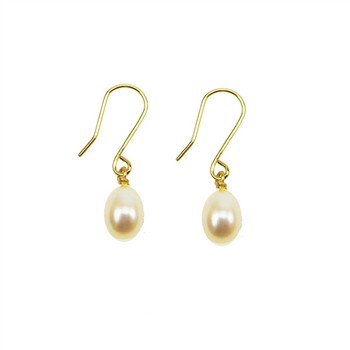 14k Earrings w.white Fresh Water Pearl 14 karat, från San - Links of Joy