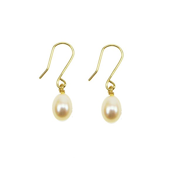 14k Earrings w.white Fresh Water Pearl 14 karat, från San - Links of Joy