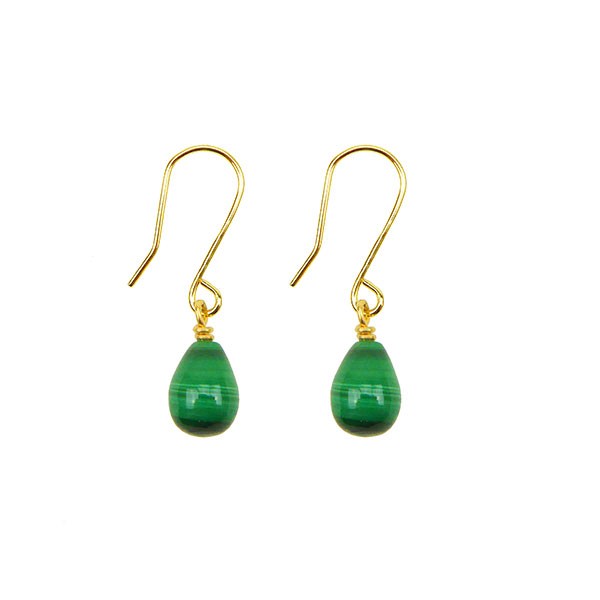 14K Earrings w.Malachite 14karat , från San - Links of Joy
