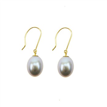 Earrings 14K  w. silvergrey Fresh Water Pearls  Pr.par, från San - Links of Joy