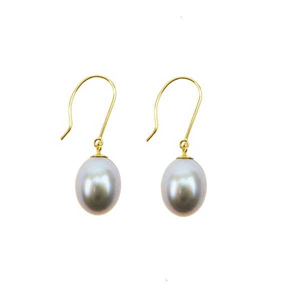 Earrings 14K  w. silvergrey Fresh Water Pearls  Pr.par, från San - Links of Joy