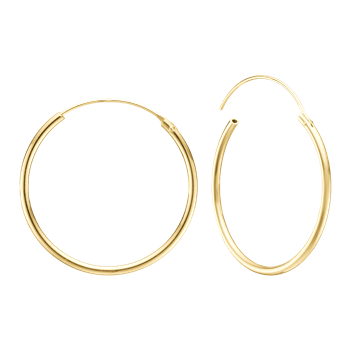 14KT CREOL 30MM, TRÅD 1,4MM M/VIPPELÅS, från Aagaard