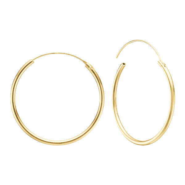 14KT CREOL 30MM, TRÅD 1,4MM M/VIPPELÅS, från Aagaard