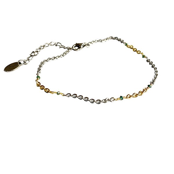 Bracelet & Necklace 925/585 - Rhodium & Blue Diamonds 18+4cm, från San - Links of Joy