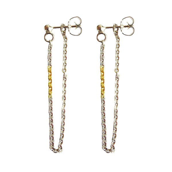 Earrings 925/585 -Rhodium Pr.par, från San - Links of Joy