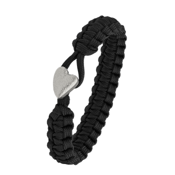 FSTS sort armbånd m sølv lås 05, från Aagaard