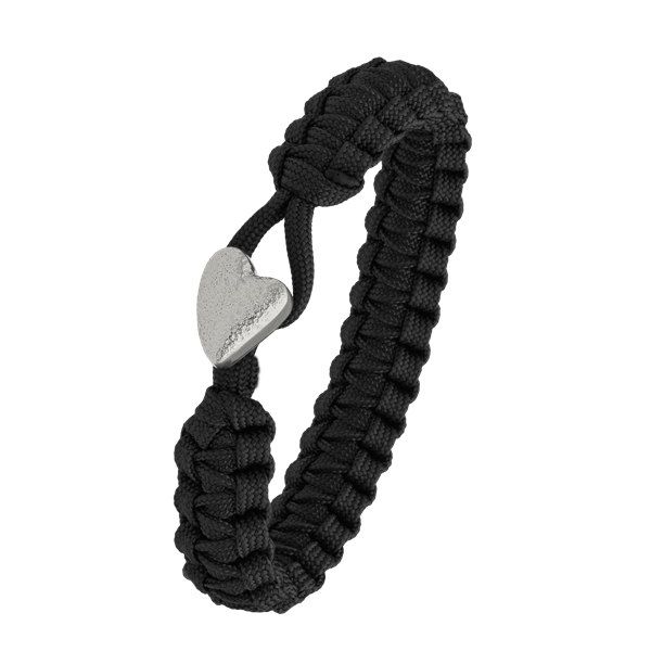 FSTS sort armbånd m sølv lås 05, från Aagaard