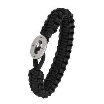 FSTS sort armbånd m sølv lås 07, från Aagaard