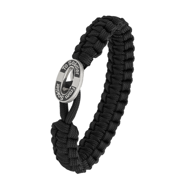 FSTS sort armbånd m sølv lås 11, från Aagaard