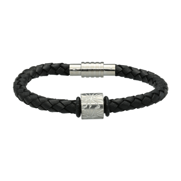 MENS sort armbånd med charm, från Aagaard