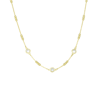 Halskæde kugler og CZ, från Aagaard