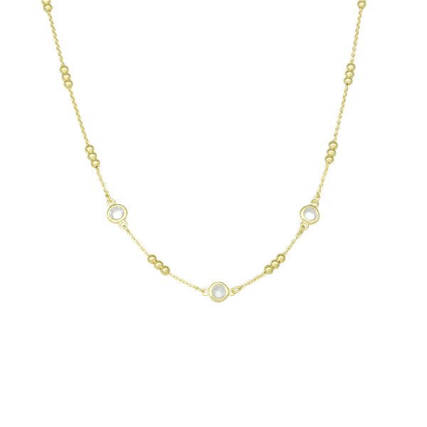 Halskæde kugler og CZ, från Aagaard