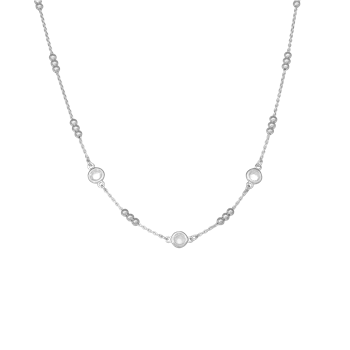 Halskæde kugler og CZ, från Aagaard