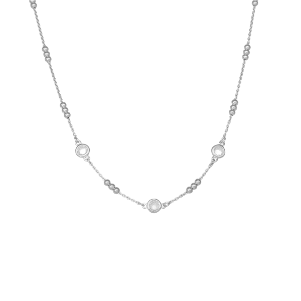 Halskæde kugler og CZ, från Aagaard