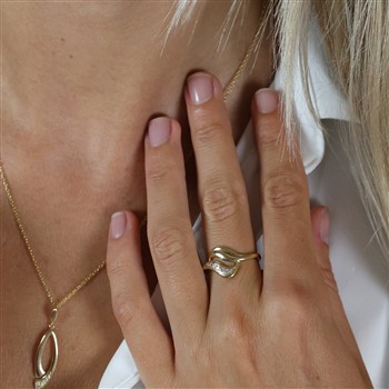 Dame ring, 8kt guld m/7 cz, från Aagaard