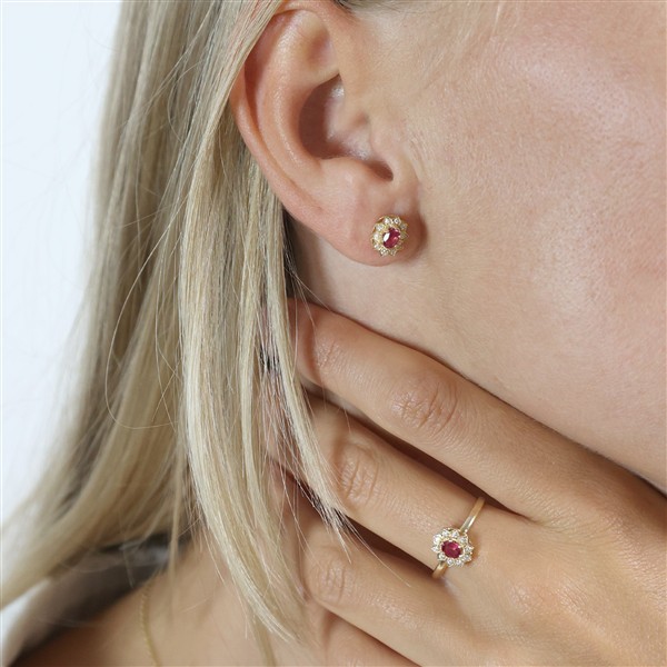 Ring, 8k, Rubin/Diamanter, från Aagaard